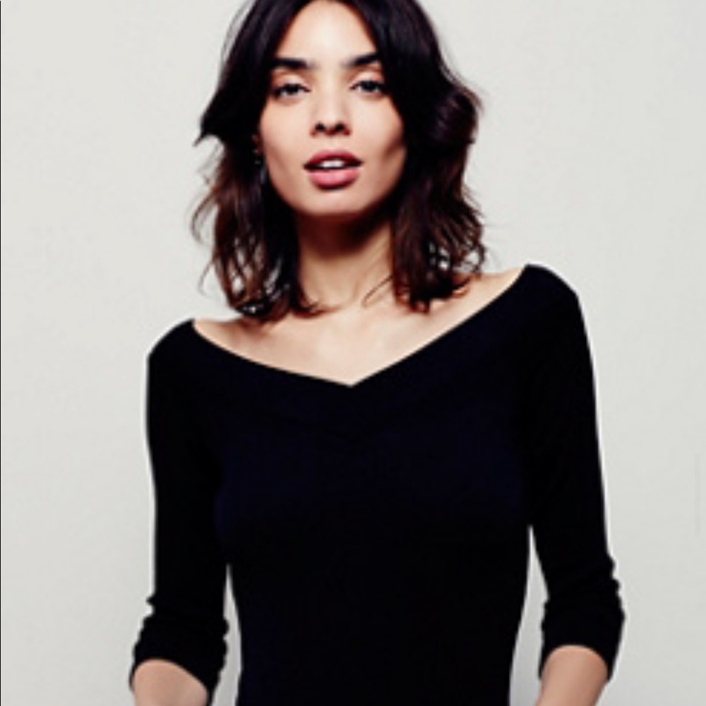 Free People NWOT off-shoulder black top